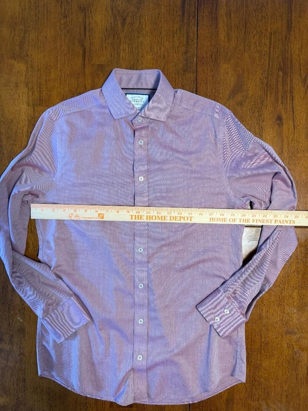 Mens Charles Tyrwhitt Slim Fit Non Iron Long Sleeve Button Up Shirt Size 15.5/34